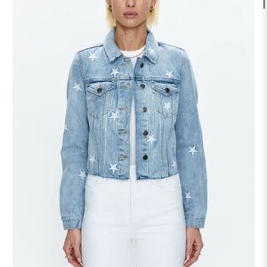 Pistols Size Small raw hem denim jacket with stars